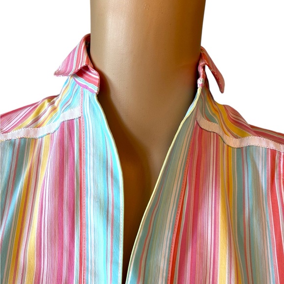 🎁 Byron Lars Pastel Stripe High Color Top Size 4 - Picture 2 of 8